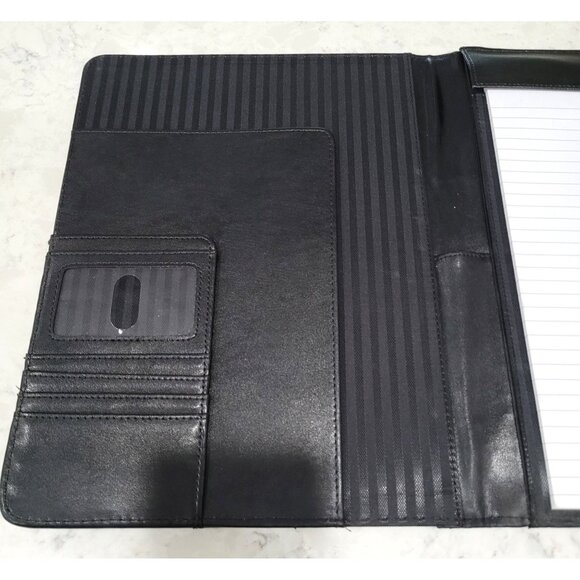 Case It Black Faux Leather Padfolio with Notepad Multi-Slot Organizer & Pockets - Picture 4 of 9